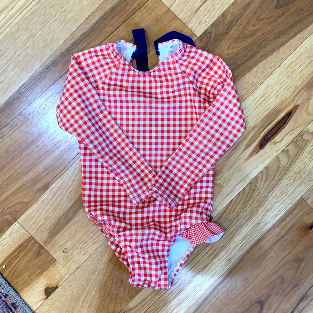 Minnow red gingham 2T swimsuit